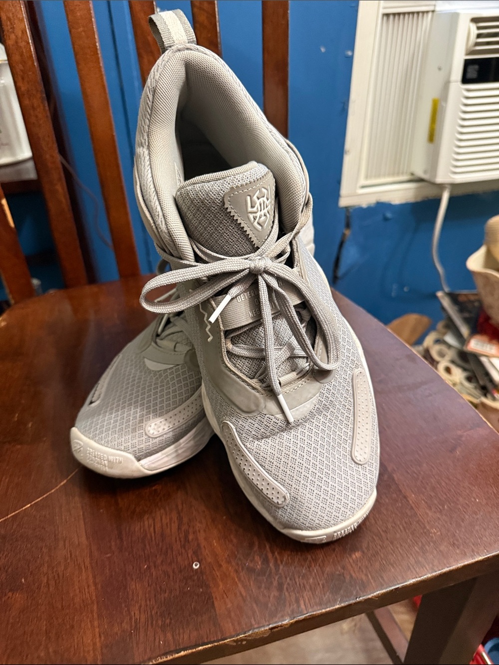 Mens Adidas D O N #3 Gray Athletic Sneakers - Breathable Mesh Lace-Up